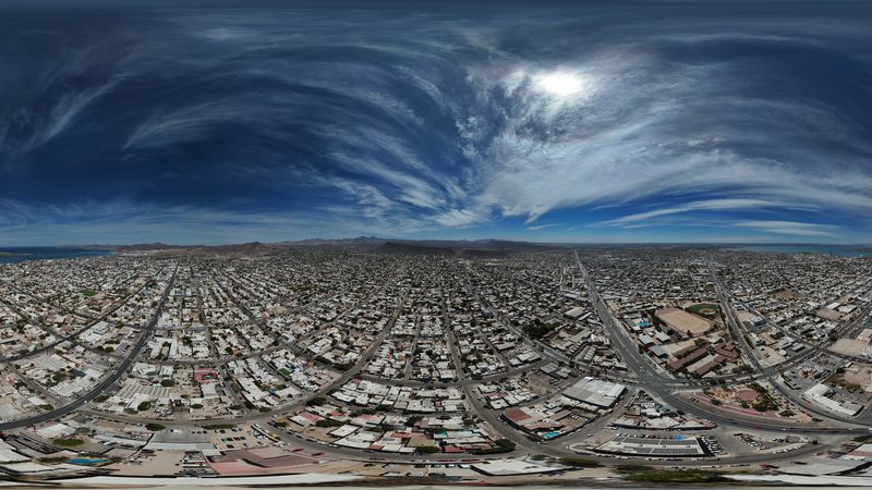 360° aerial drone shot of the city of La Paz, Baja California, Sur.