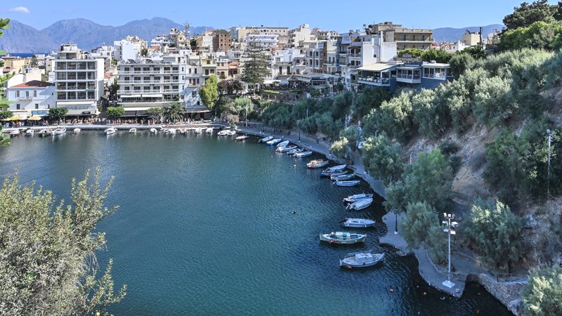 Lake Voulismeni, Agios Nikolaos, Crete, towards NE.