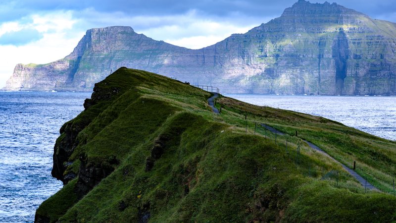 “Standing against”. Cliffs near Gjógv, Faroe Islands, autonomous territory in Denmark. Photo taken with Fujifi