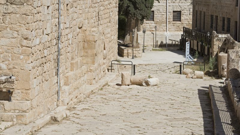 A view of the streets and remains inside the park.