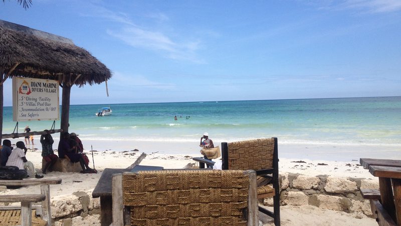 View of the Indian Ocean from Diani Beach