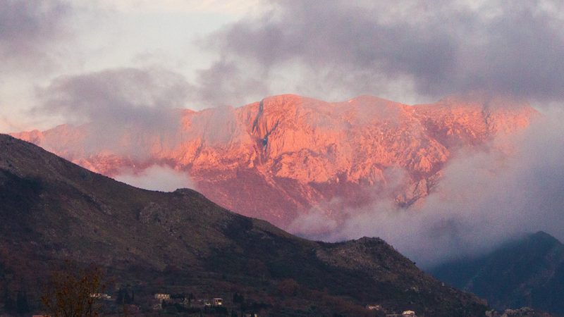 Berge im Abendrot