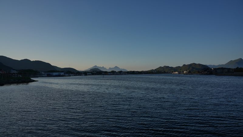 View northeast of the harbor in Ballstad, Vestvågøy Municipality, Nordland, Norway. This photo was taken from 