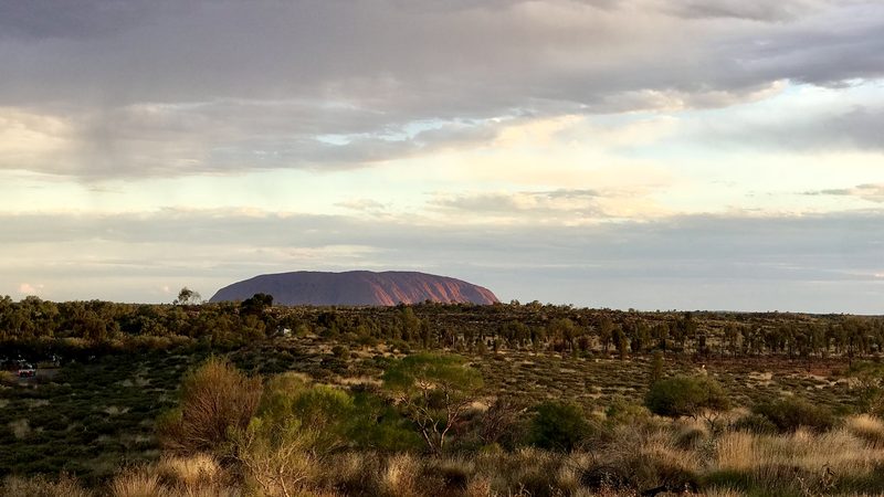 Uluru before a storm in Uluru-Kata Tjuta National Park, NT Australia