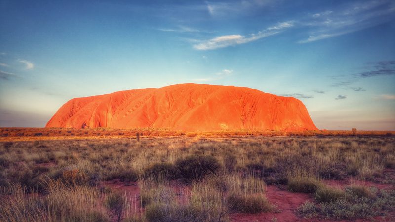 Such a massive sandstone monolith in Uluru-Kata Tjuta National Park. Area is very spiritual and so sacred to i
