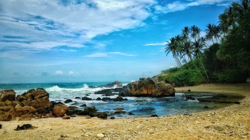 Hidden beach in Mirissa, Southern Province.